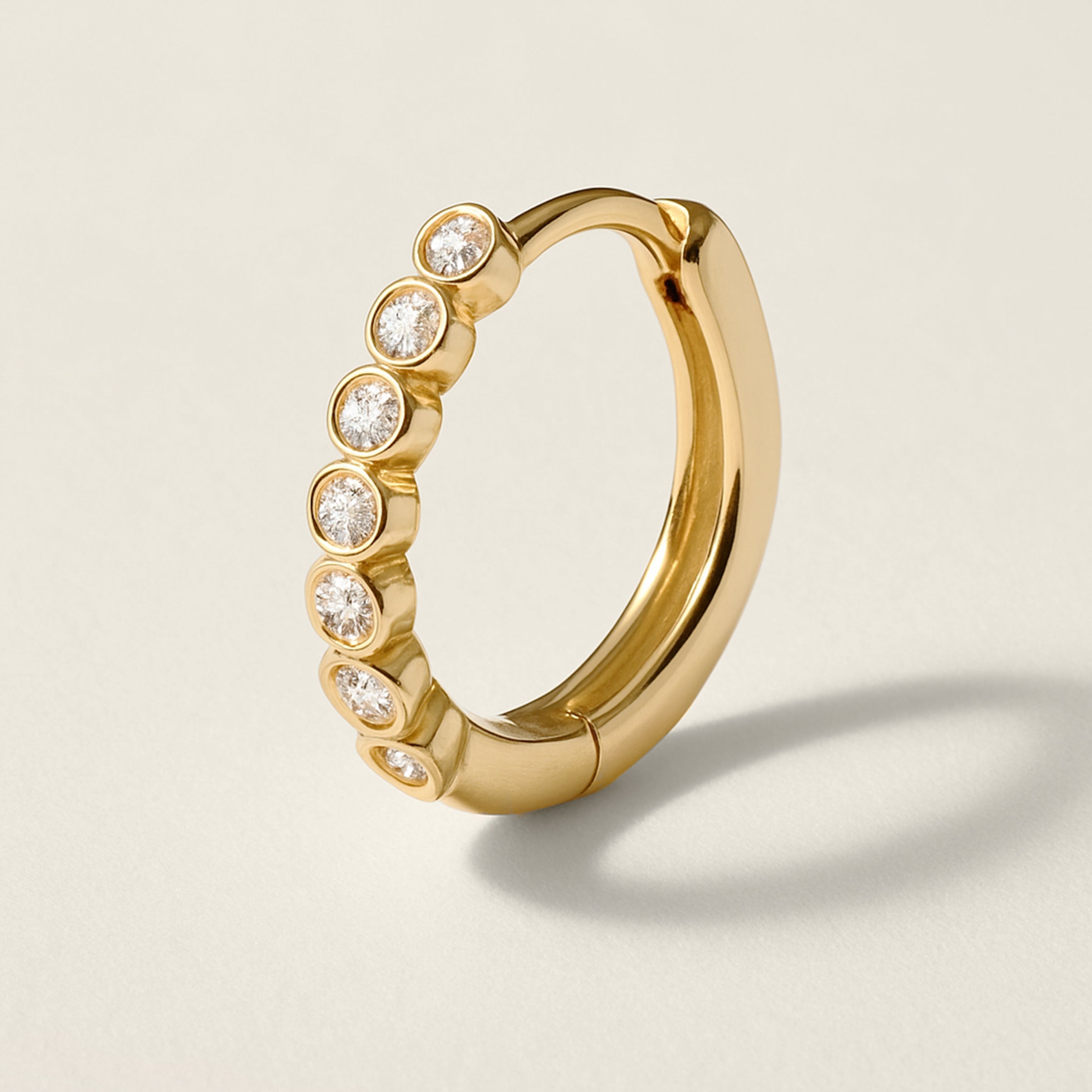 14ct Yellow Gold Mini Diamond Hoops