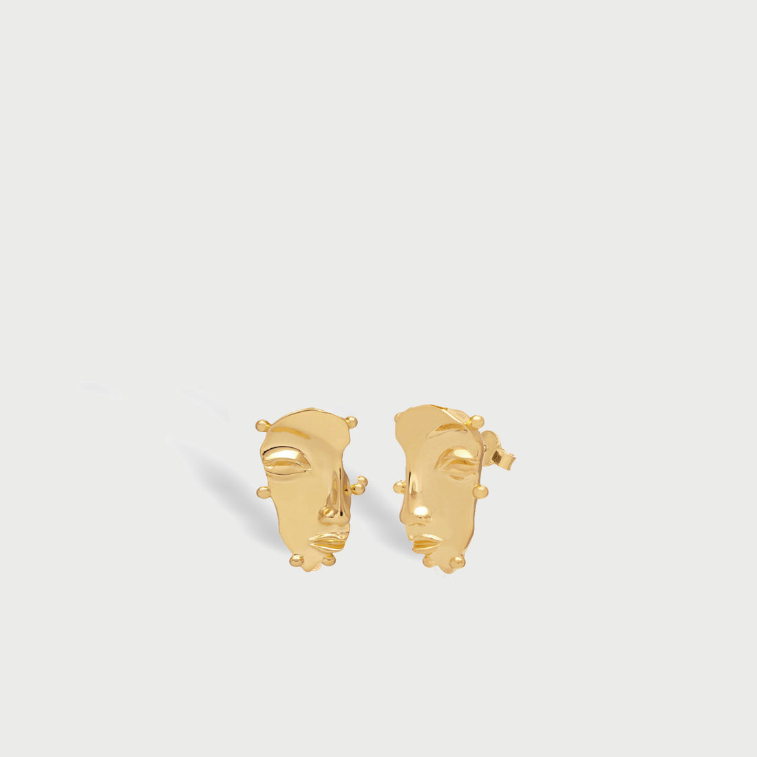 Visage Stud Earrings in Gold