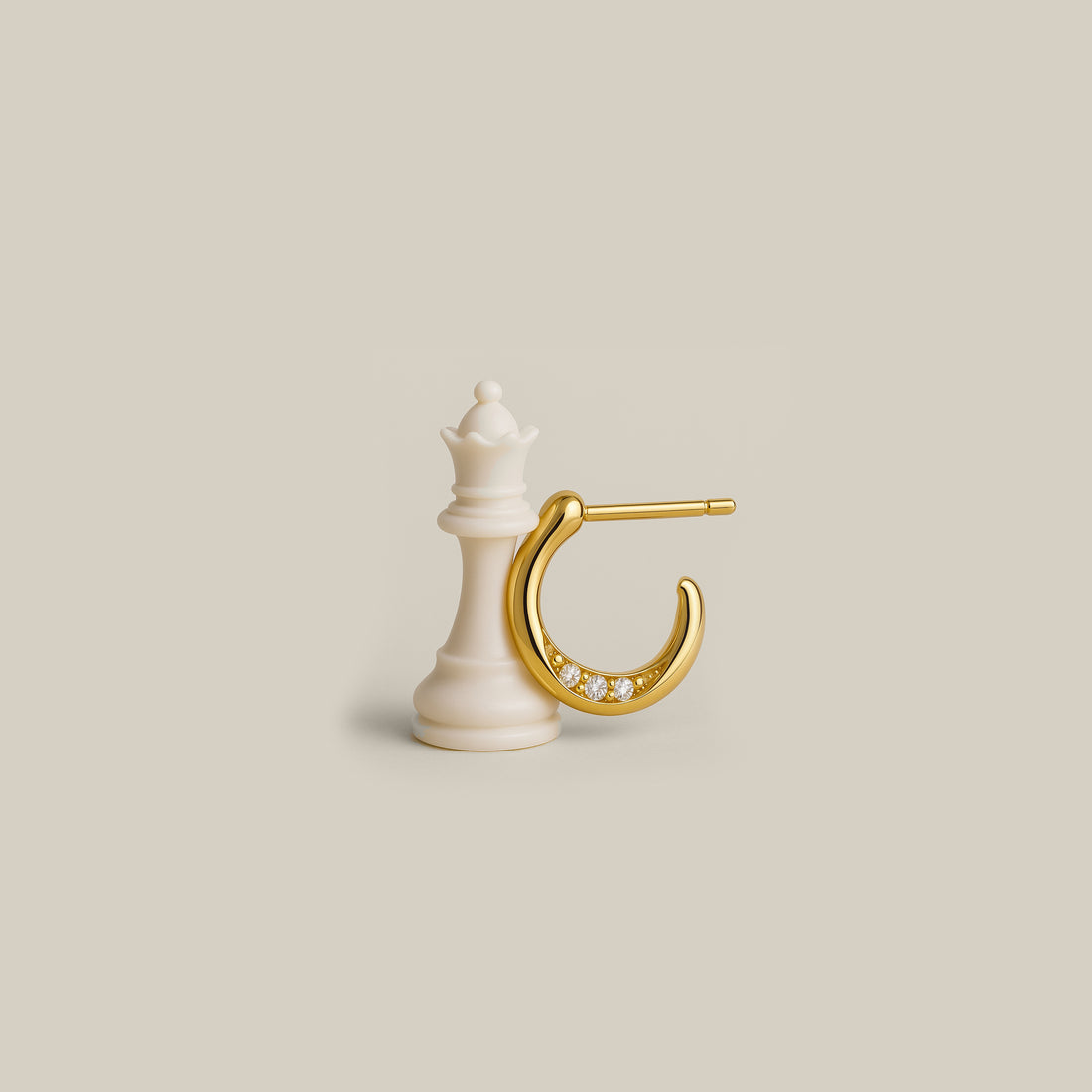 14ct Yellow Gold Mini Curved Diamond Hoops