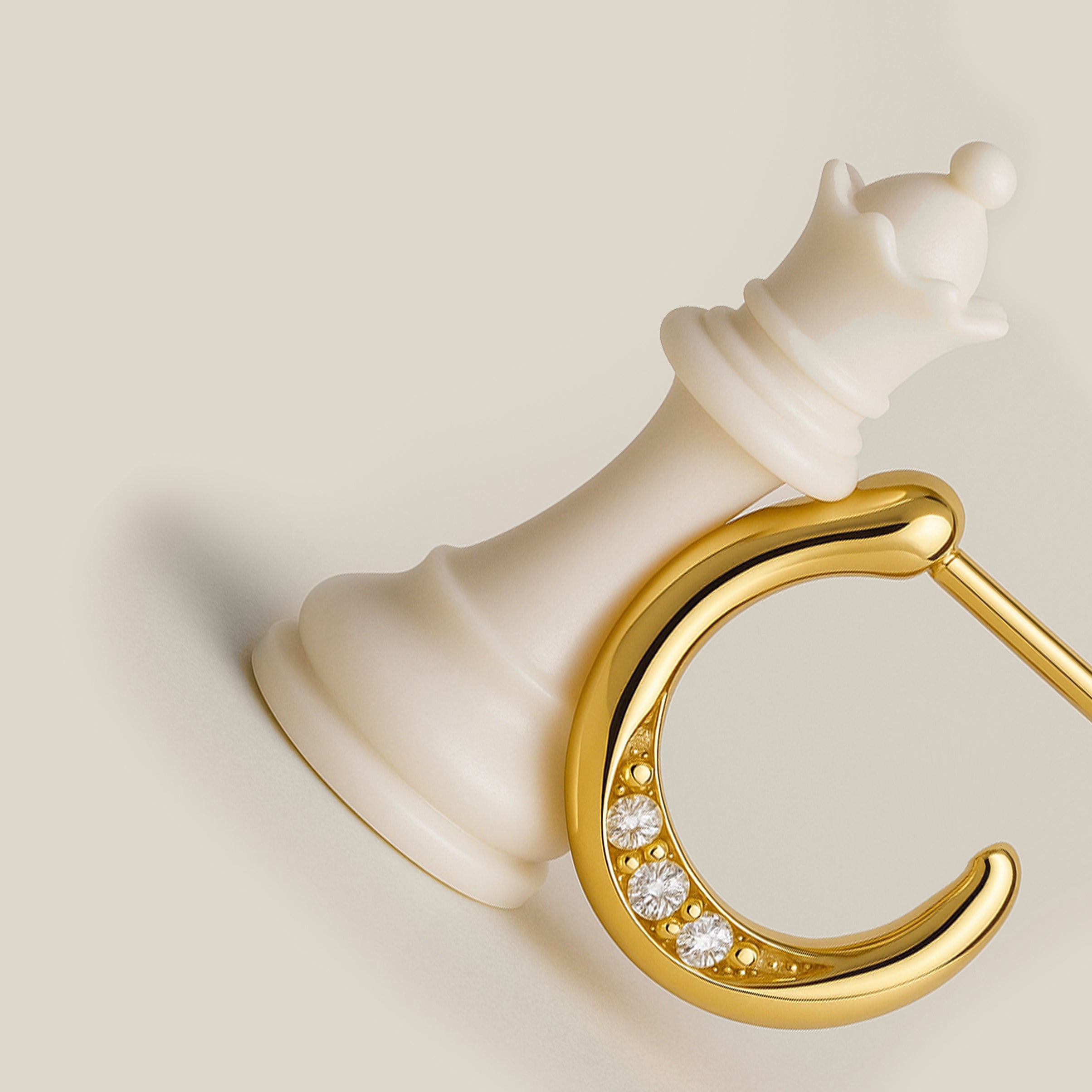 14ct Yellow Gold Mini Curved Diamond Hoops