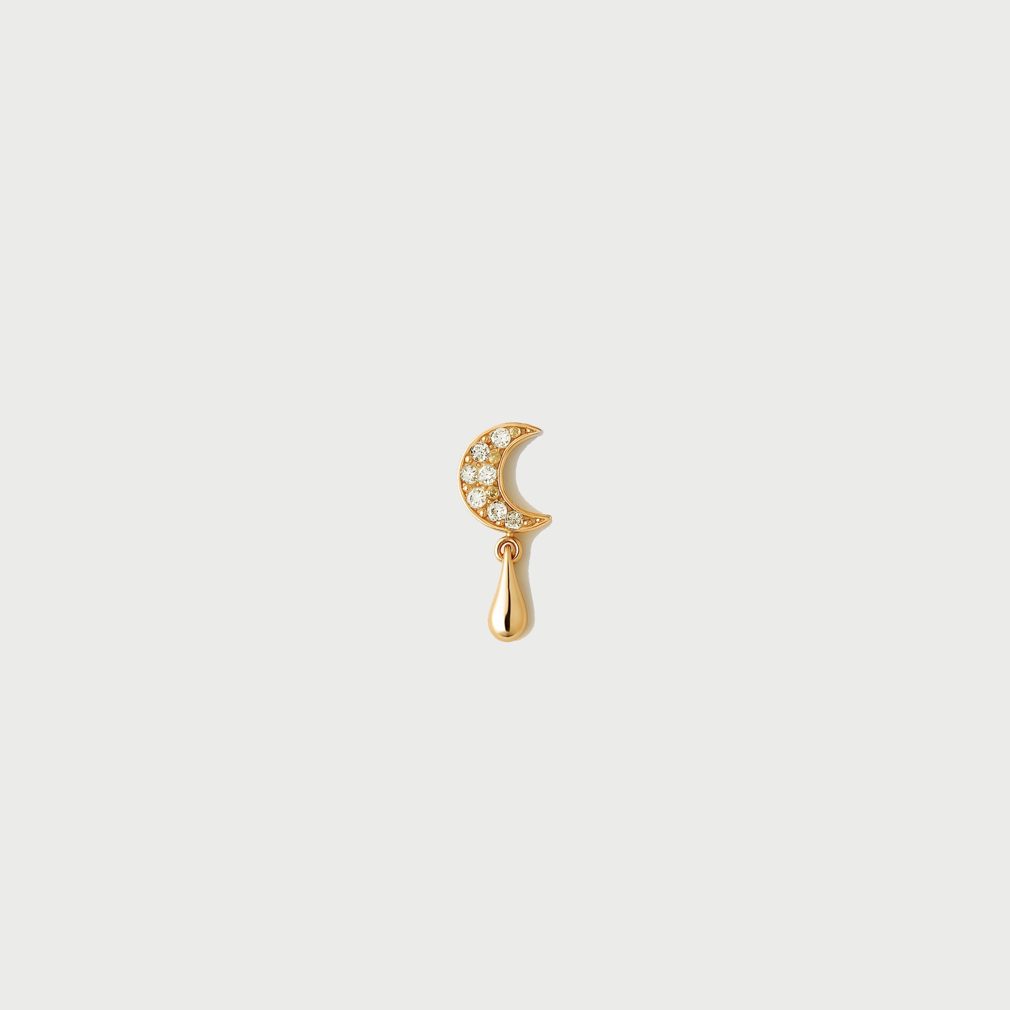 14ct Yellow Gold Mini Moon Diamond Single Stud