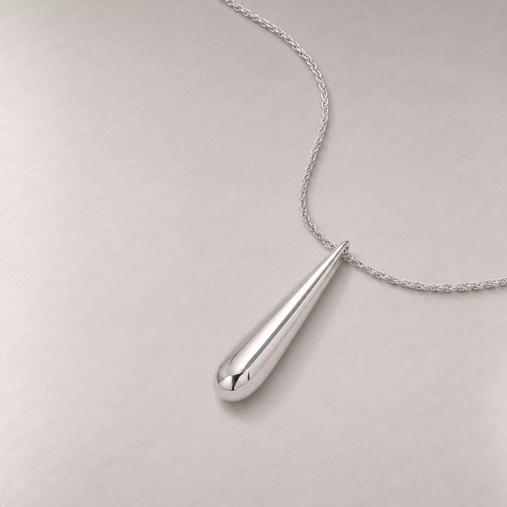 Eos Teardrop Necklace in Silver