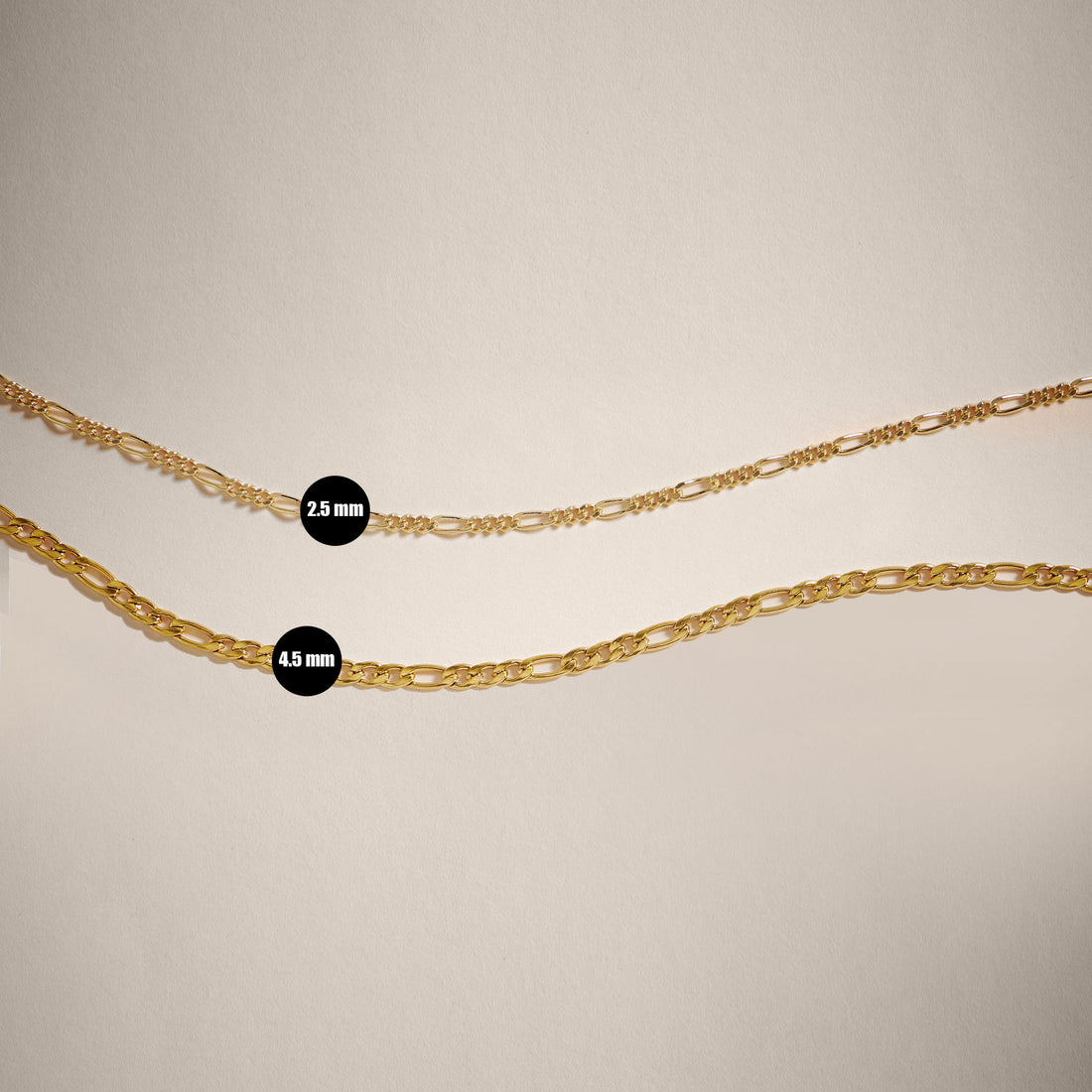 Figaro Slim 2.5 mm Necklace in Gold