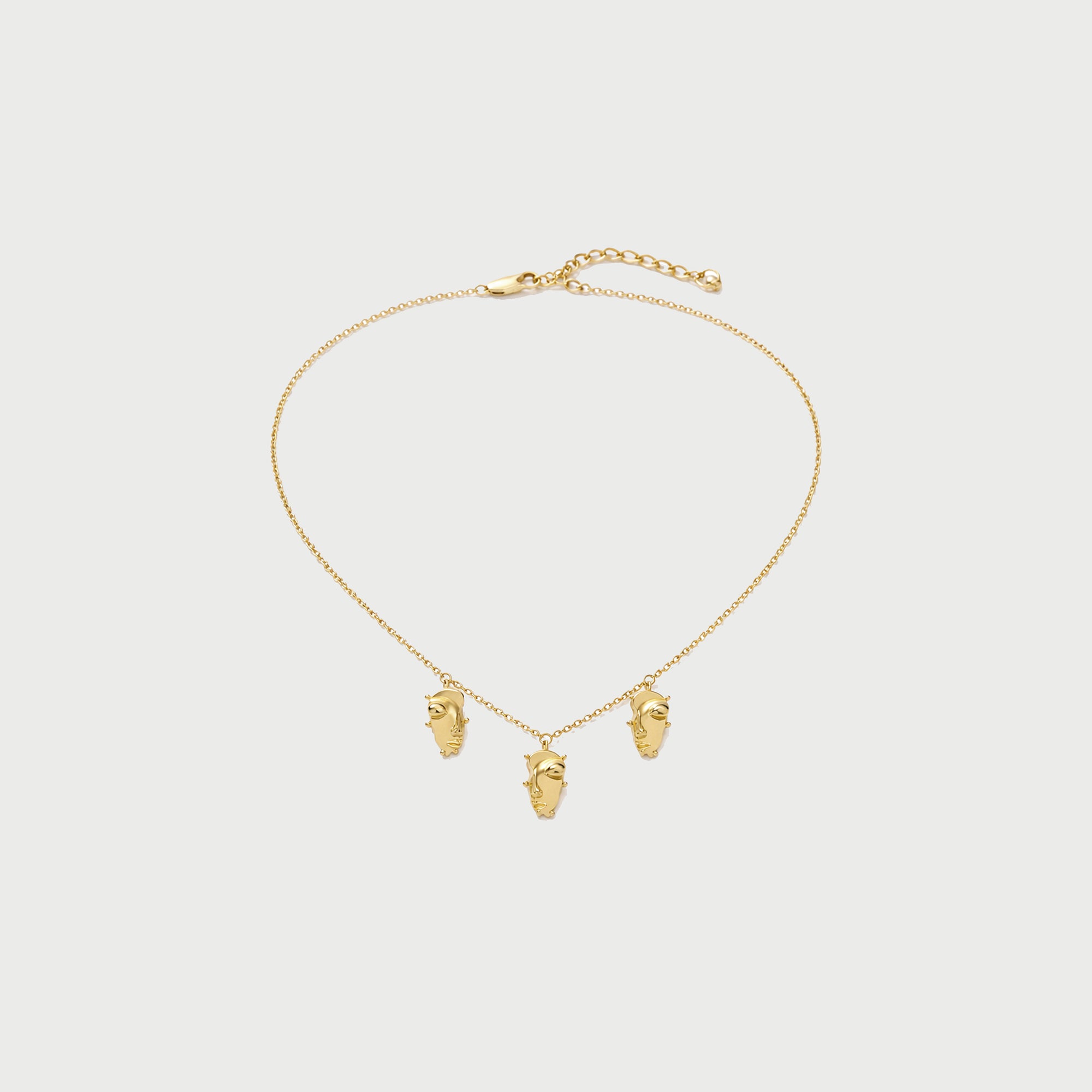 Visage Mini Charm Necklace in Gold
