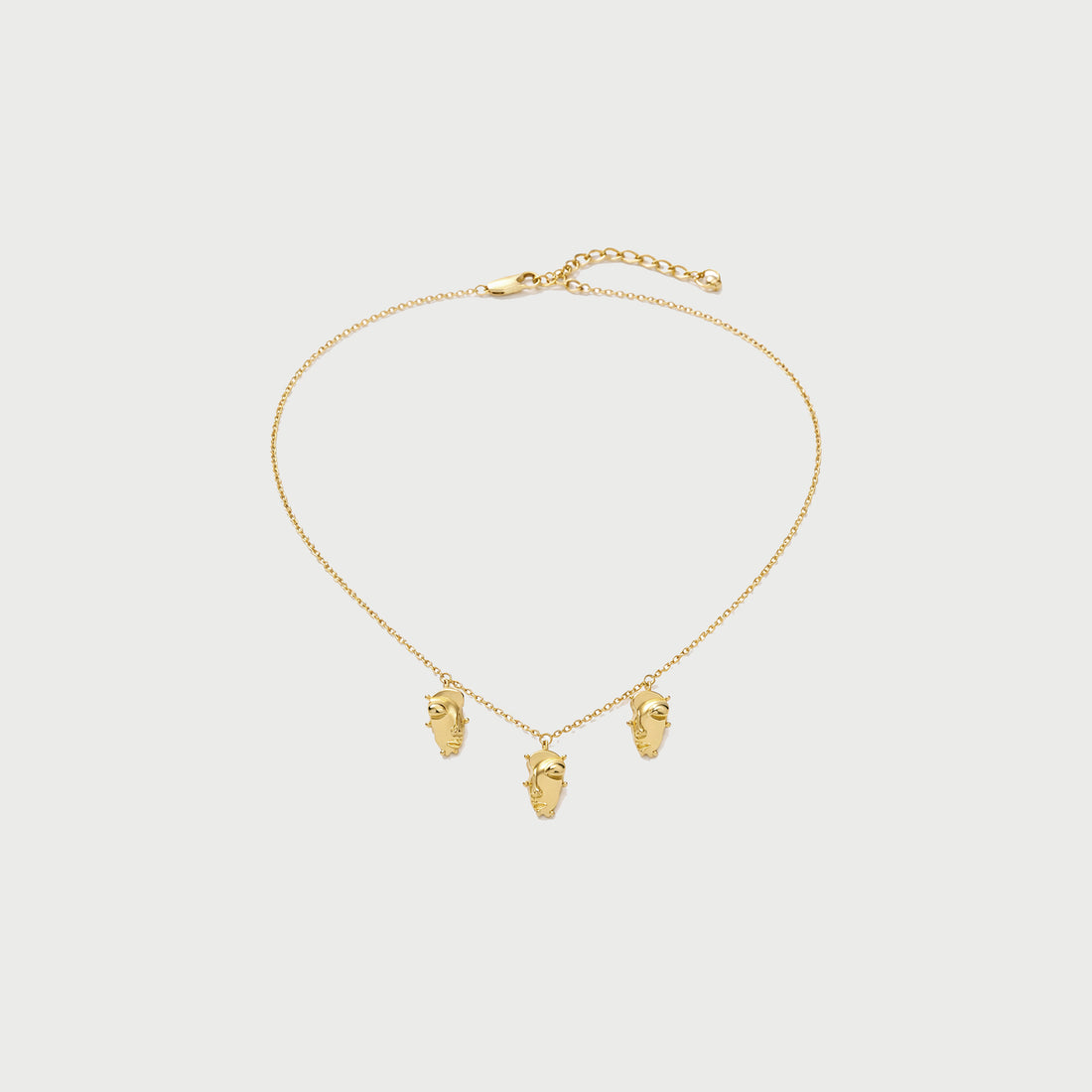 Visage Mini Charm Necklace in Gold