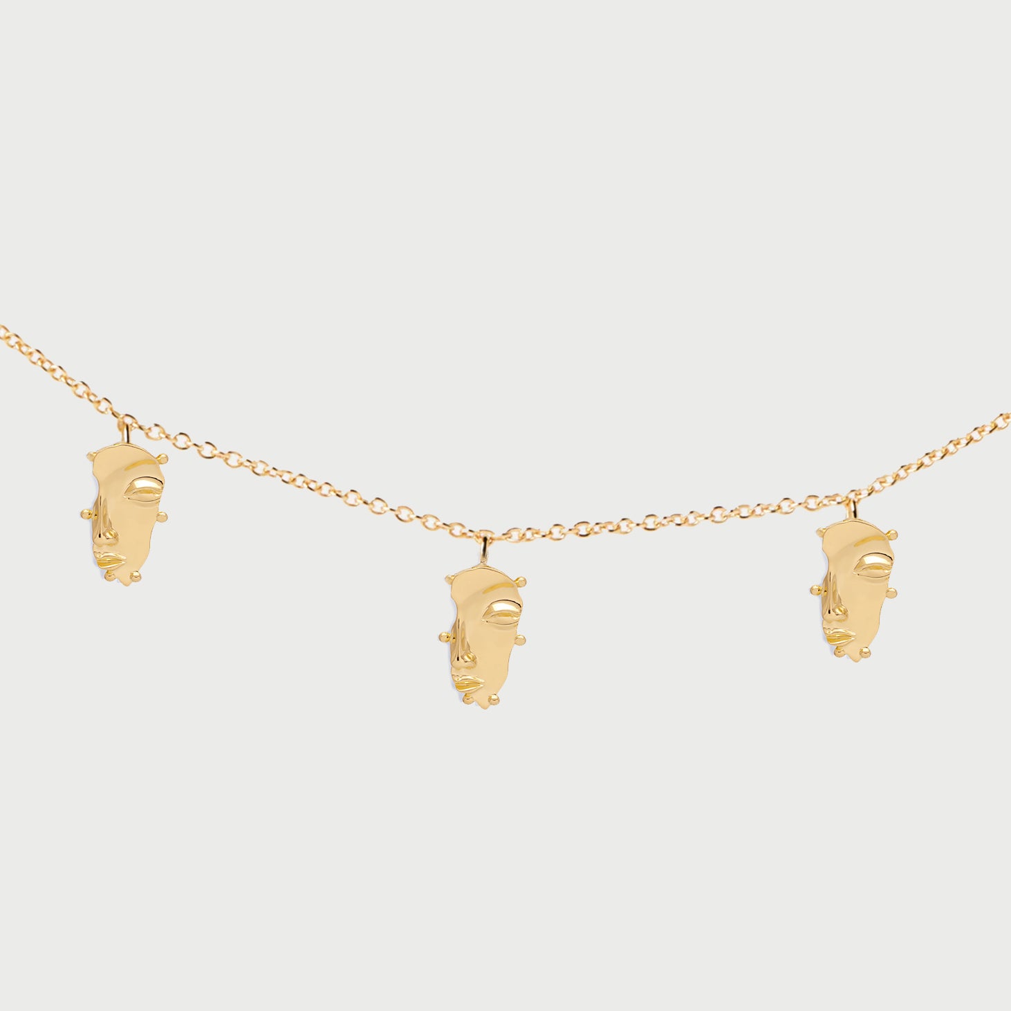 Visage Mini Charm Necklace in Gold