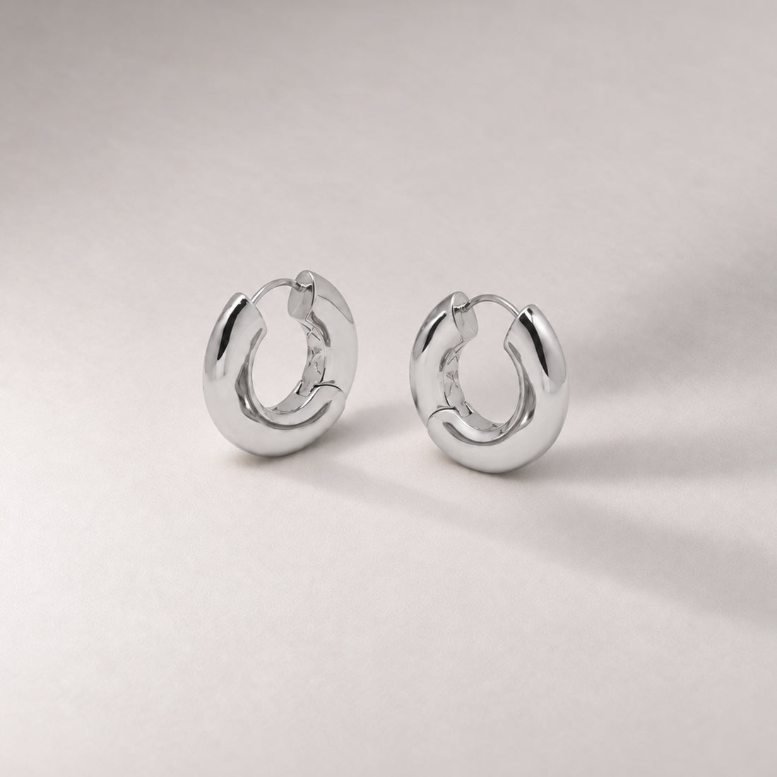 Sirso Maxi Chubby Hoop Earrings in Silver