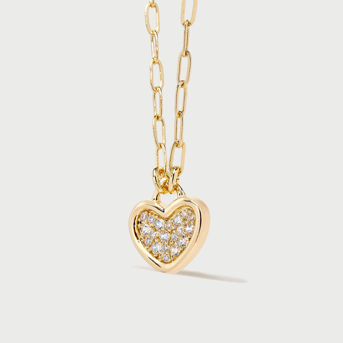 Heart Link Necklace in Gold