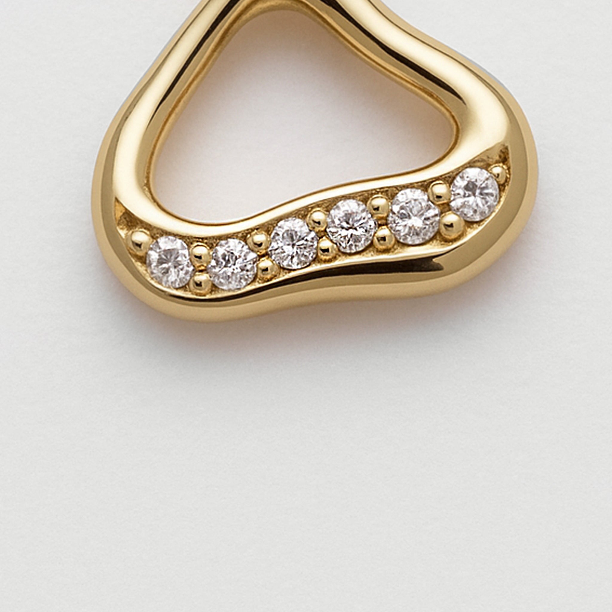 14ct Yellow Gold Wave Diamond Necklace