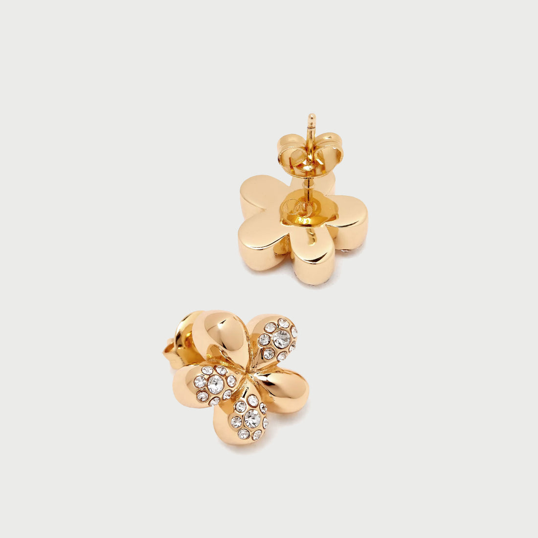 Luna Mini Flower Crystal Stud Earring in Gold