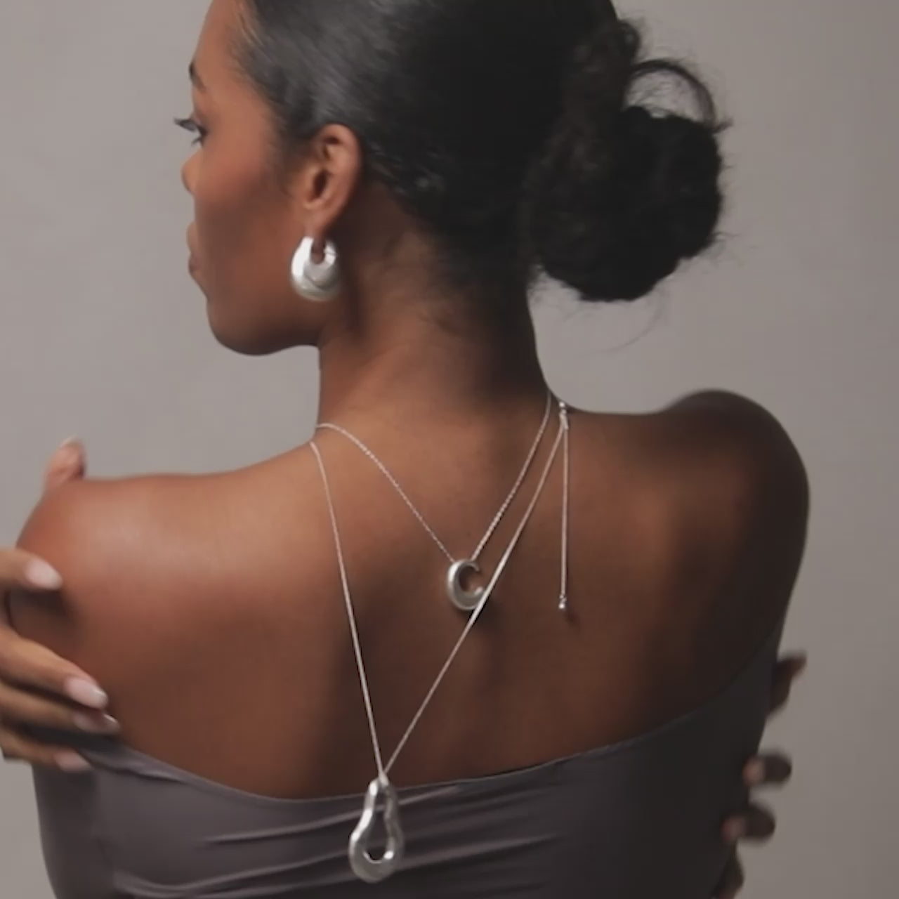 Charlotte x YOJ Eclipse Mini Hoops in Silver