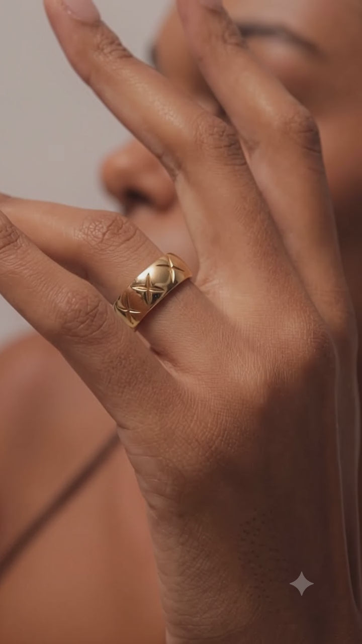 EX BAND RING IN GOLD
