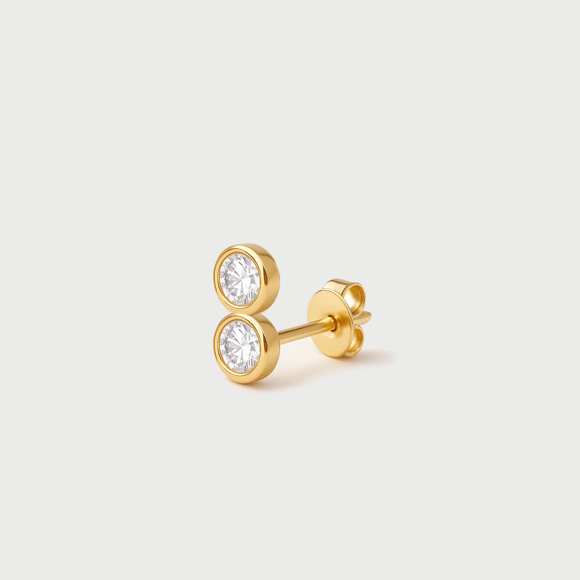 14ct Yellow Gold Mini Double Diamond Studs