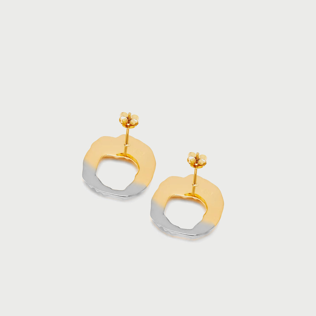 Iyun Face on Stud Earrings in Two Tone