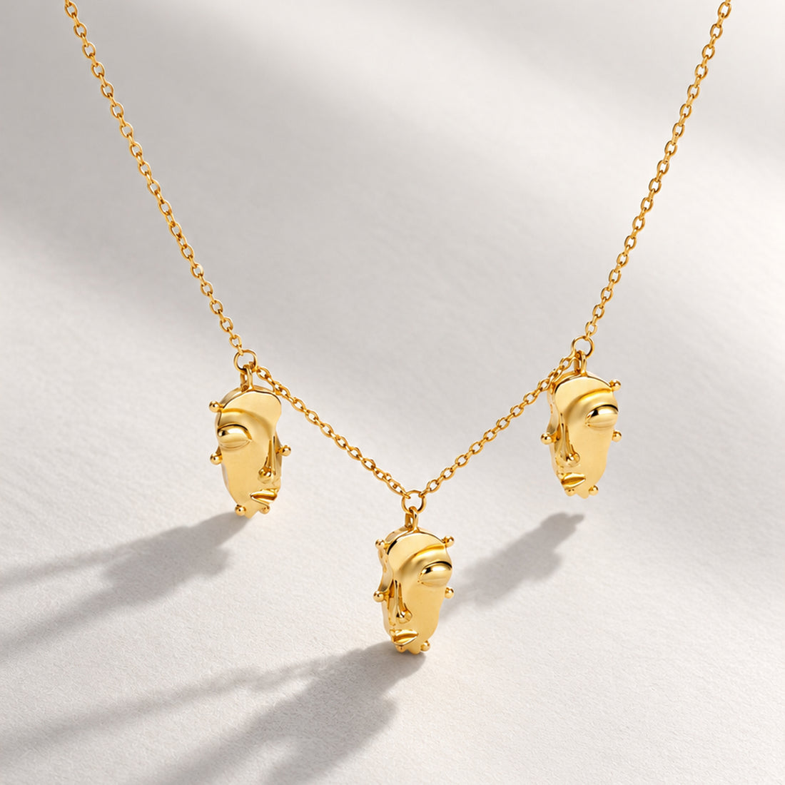 Visage Mini Charm Necklace in Gold