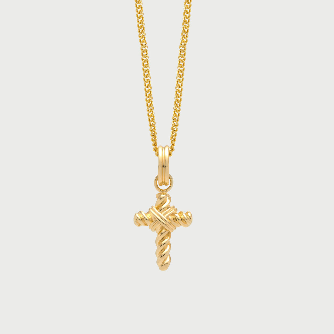 Screw Cross Necklace in Gold