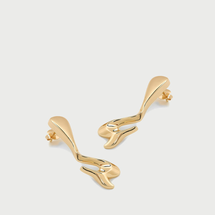 POTOSKA x YOJ Avro Drop Stud Earrings in Gold