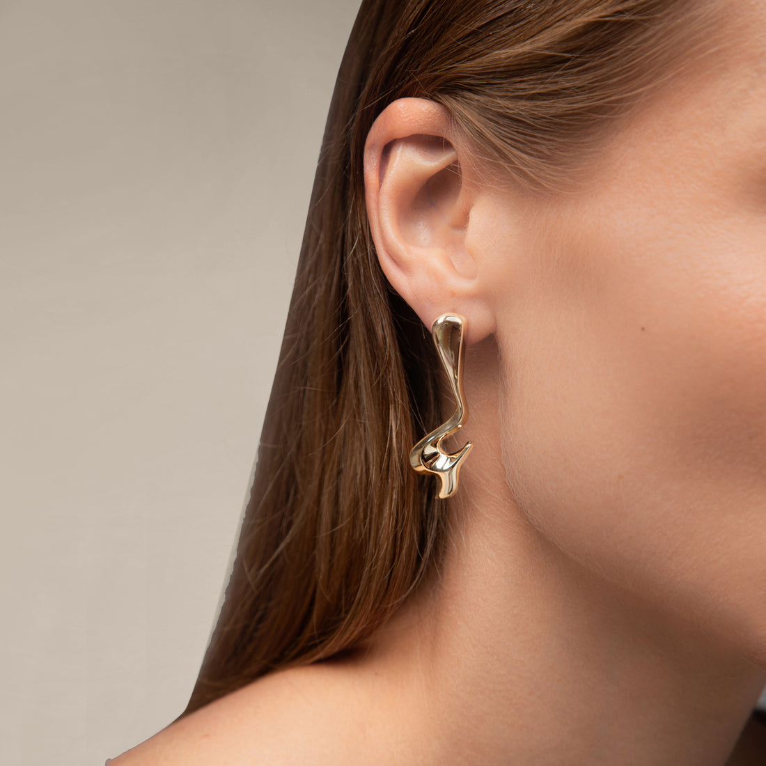 POTOSKA x YOJ Avro Drop Stud Earrings in Gold