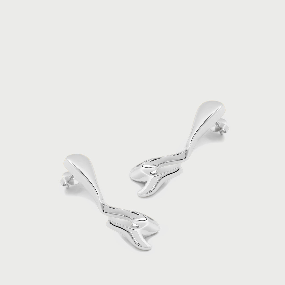 POTOSKA x YOJ Avro Drop Stud Earrings in Silver