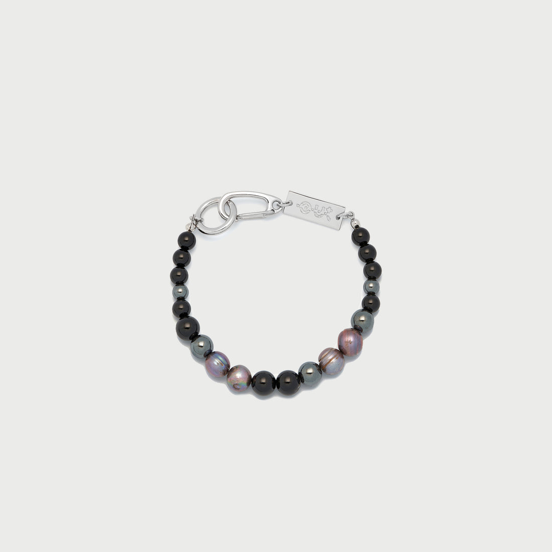 CutOut x YOJ Mix Pearls Stone Bracelet in Silver