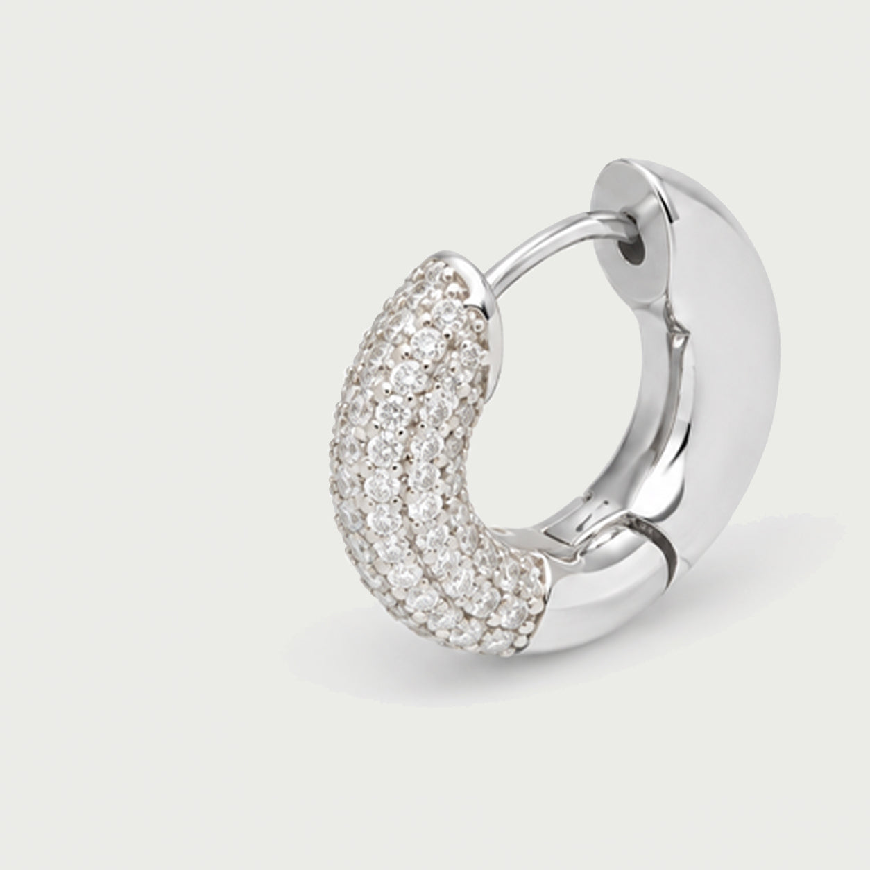 Satro Pave Hoop Earrings in Silver